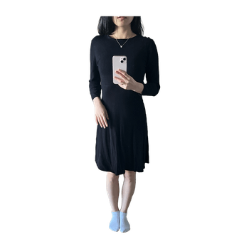 black basic long sleeve dress