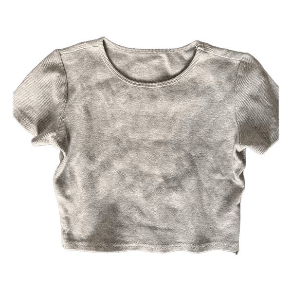 Grey ribbed crop top