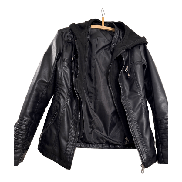 Black faux leather jacket