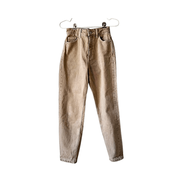 Beige farkut korkeavyötäröiset
