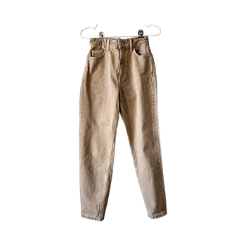 Beige farkut korkeavyötäröiset