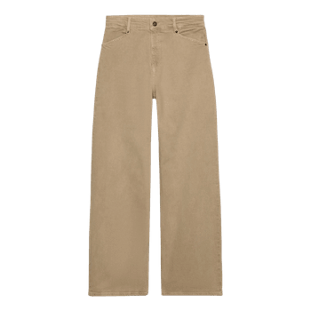 Beige wide-leg jeans