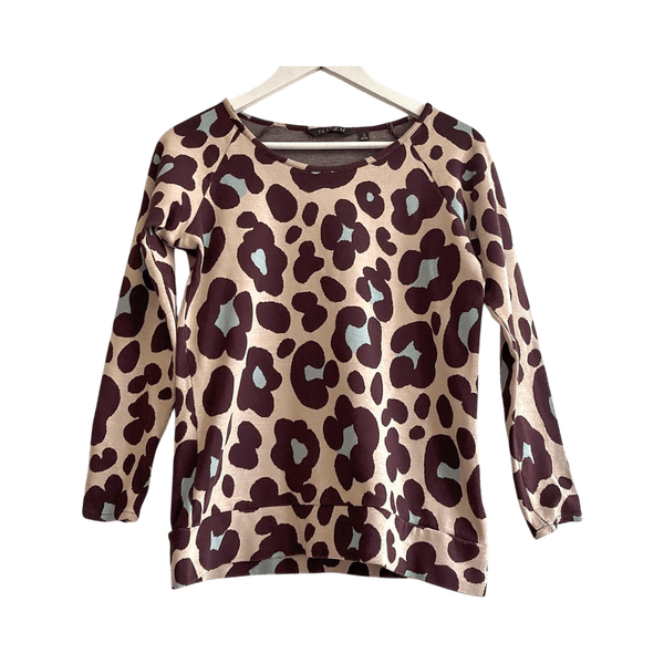 Nosh organic cotton floral sweatshirt blouse slim fit size S