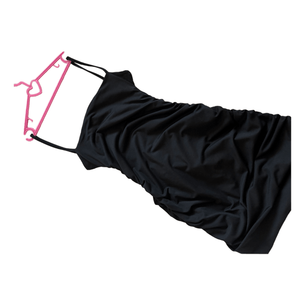 Black ruched mini dress