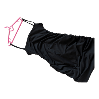 Black ruched mini dress