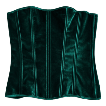 Dark green velvet corset