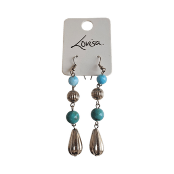 Turquoise bead drop earrings