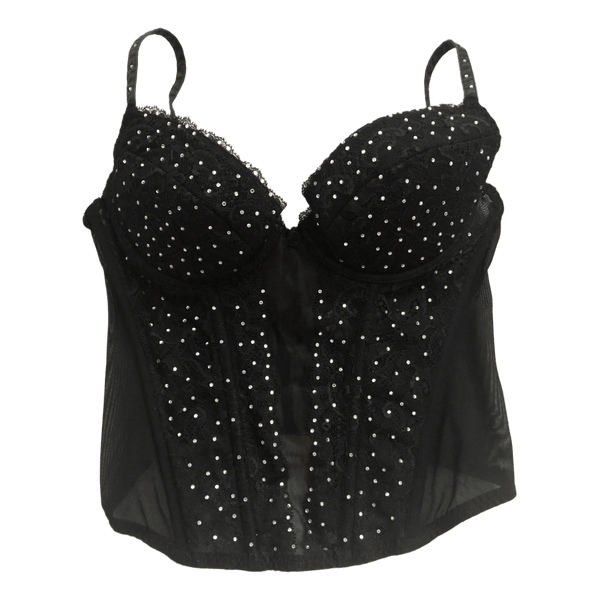 Svart korsett med strass