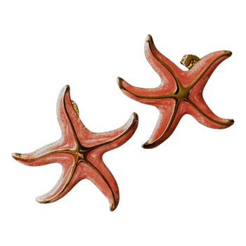 Coral starfish earrings