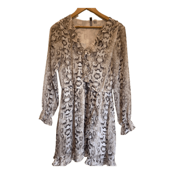 Snake print ruffle dress