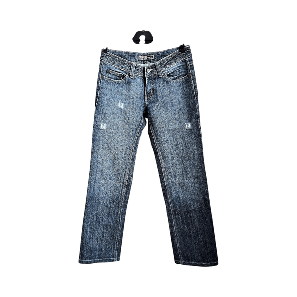 Big Rope Women’s Jeans Size 28 • Straight Leg • Embroidered Pockets • Blue Denim