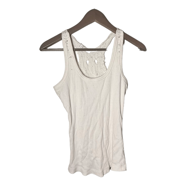 White racerback tank top