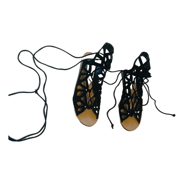 Black lace up sandals