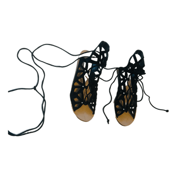 Black lace up sandals