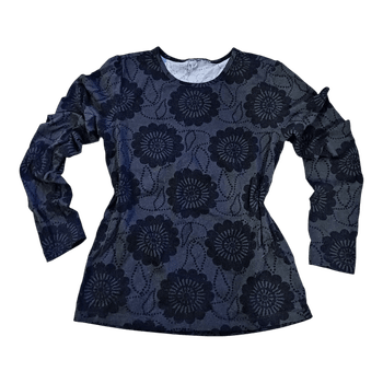 Musta kukkakuvioinen paita