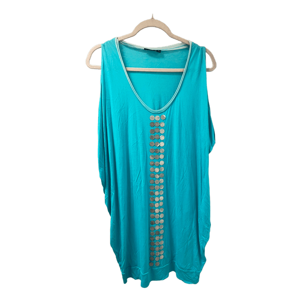 Turquoise viscose top