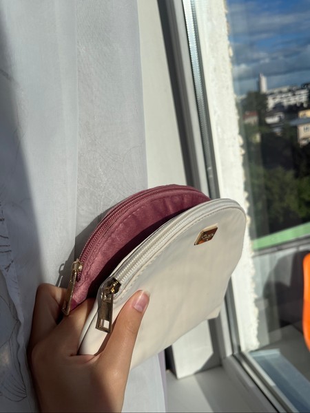 Two tone cosmetic bag