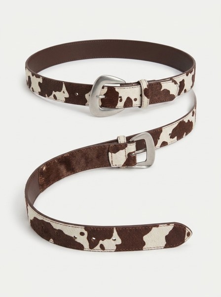 Cow print belt