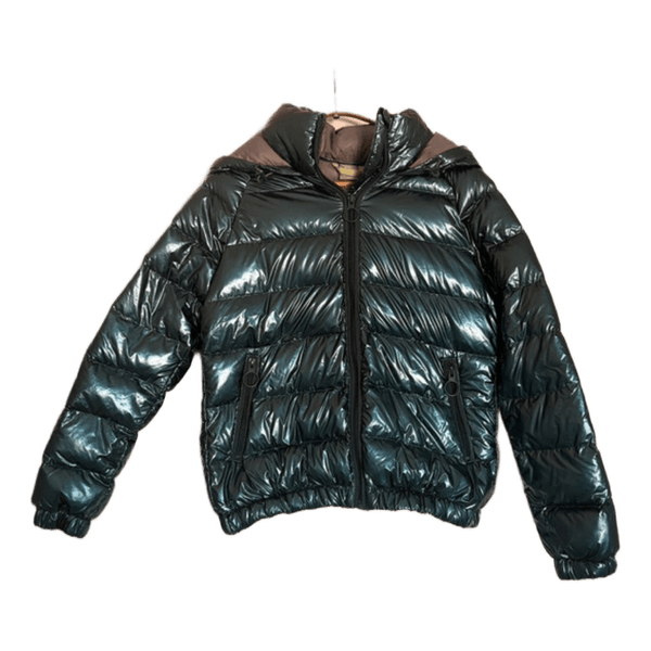 Green metallic puffer jacket