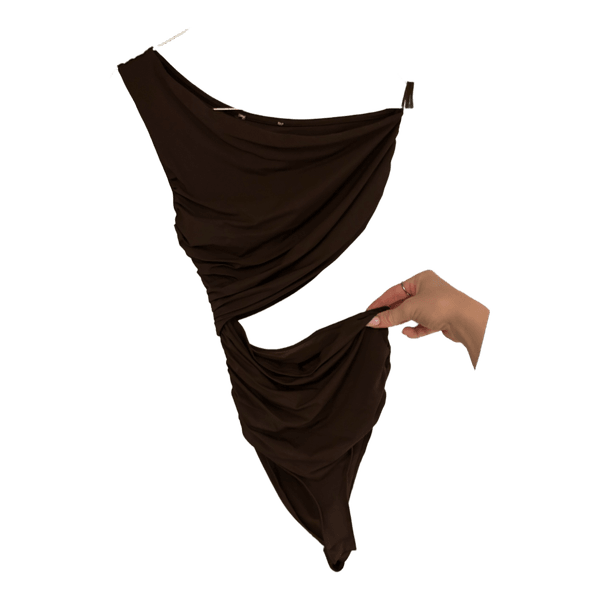 Brun badedragt med cut-out
