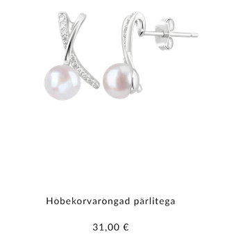 Silver pearl stud earrings