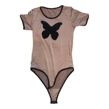 Beige butterfly bodysuit