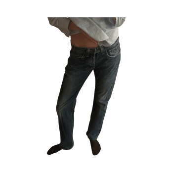 Straight leg blue jeans