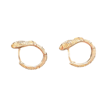 Gold snake hoop earrings