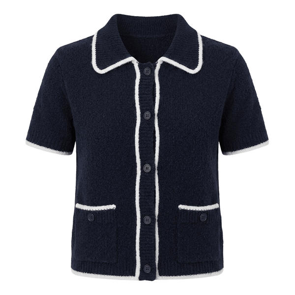 Mørkeblå strikket cardigan