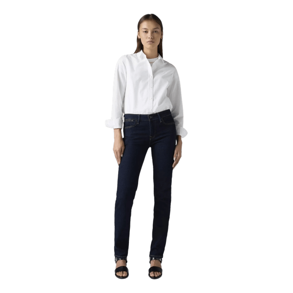 Dark blue straight jeaLevi's 712 Slim Jeans W28 Dark Blue Stretch Denim Women's Mid Rise Skinny Slim Fitns