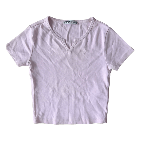 Pink v-neck t-shirt