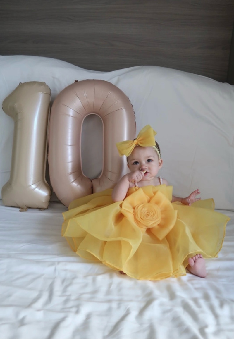 Yellow baby party dress
