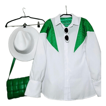 White and green shirt