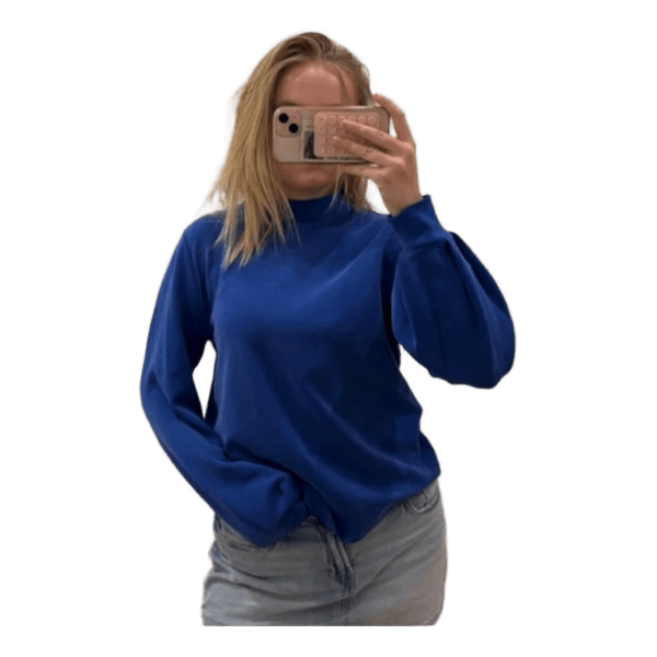 Blå langærmet bluse