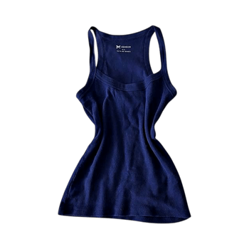 Blue ribbed tank top