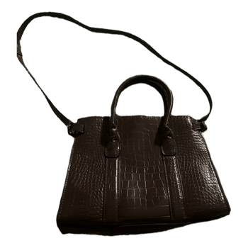 Brown crocodile embossed handbag
