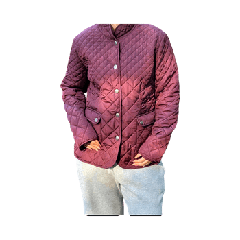Burgundy quilted autumn jacket
