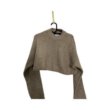 beige lyhyt neulepaita