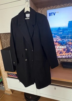 Black wool blend coat