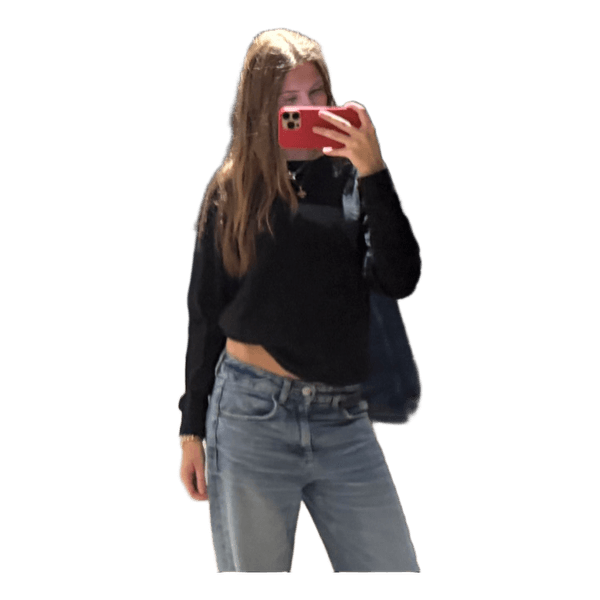 Sort langærmet top