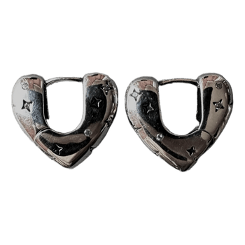 Heart hoop earrings