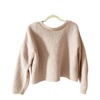 Pink Knit Sweater with Bow Detail – Fits S/M – Price Negotiable