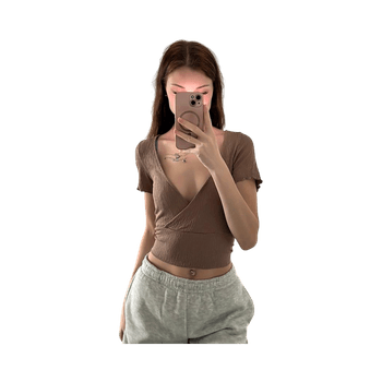 Ruskea v aukolla t-paita