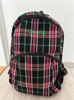 Black plaid backpack