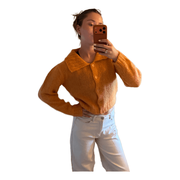 Orange mohair cardigan