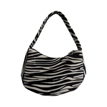 Mustavalkoinen Zebra olkalaukku.