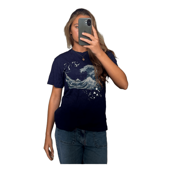 Blå t-shirt med mønster