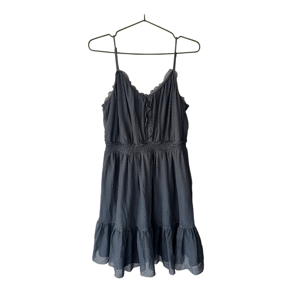 Grey frilled mini dress