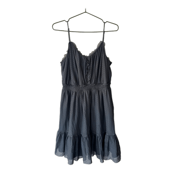 Grey frilled mini dress