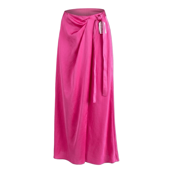 Pink wrap midi skirt